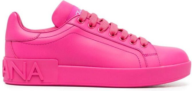 Dolce & Gabbana Low-top sneakers met logo Roze