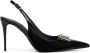 Dolce & Gabbana logo-plaque heeled slingback pumps Zwart - Thumbnail 1