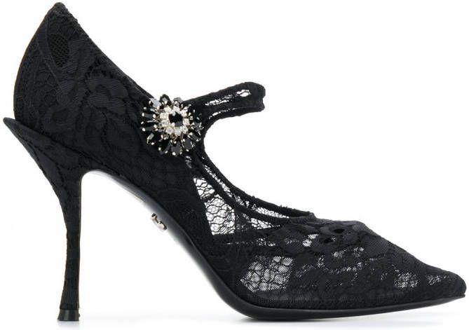 Dolce & Gabbana Mary Jane pumps met kant Zwart