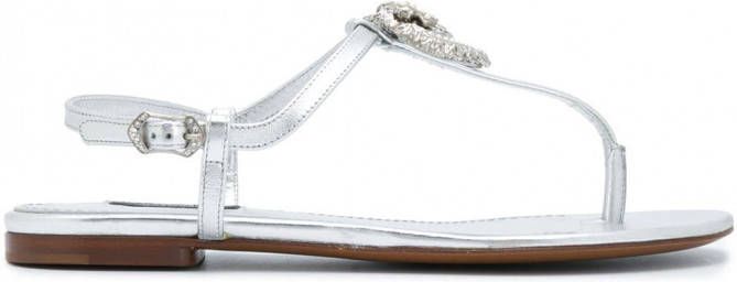 Dolce & Gabbana Metallic sandalen Zilver