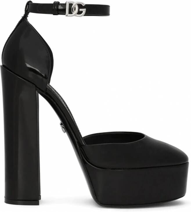 Dolce & Gabbana 145mm lakleren pumps met plateauzool Zwart