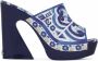 Dolce & Gabbana Muiltjes met print en plateauzool Blauw - Thumbnail 1