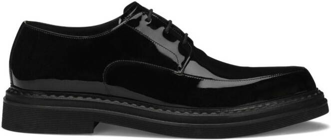 Dolce & Gabbana Paint leren derby schoenen Zwart