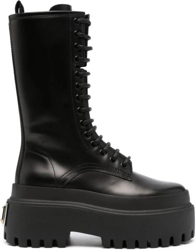 Dolce & Gabbana Combat boots met plateauzool Zwart