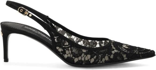 Dolce & Gabbana 60 mm kanten slingback pumps Zwart