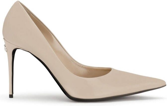 Dolce & Gabbana KIM DOLCE&GABBANA 90mm lakleren pumps Beige