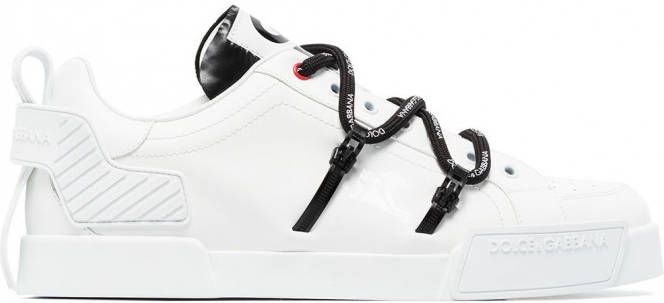 Dolce & Gabbana Portifino leren sneakers Wit