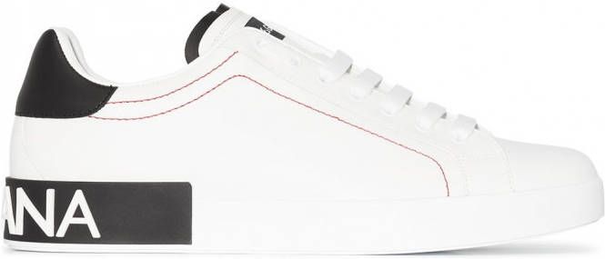 Dolce & Gabbana Portofino leren sneakers Wit