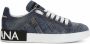 Dolce & Gabbana Portofino leren sneakers met logo label Blauw - Thumbnail 1