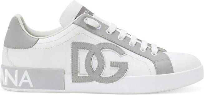 Dolce & Gabbana Portofino leren sneakers Wit