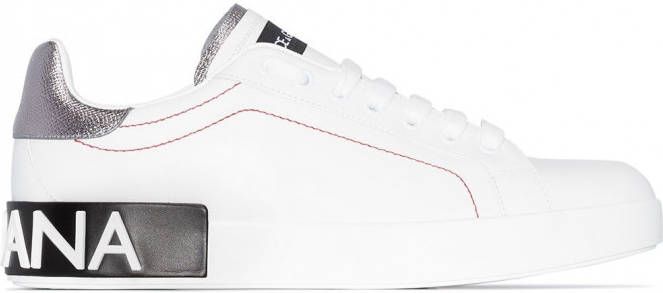 Dolce & Gabbana Portofino leren sneakers Wit