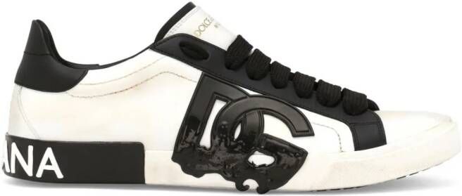 Dolce & Gabbana Portofino leren sneakers Wit