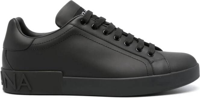 Dolce & Gabbana Portofino leren sneakers Zwart