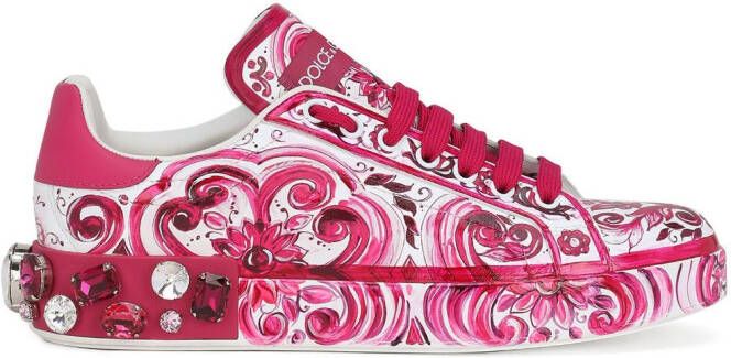 Dolce & Gabbana Portofino Majolica sneakers Rood