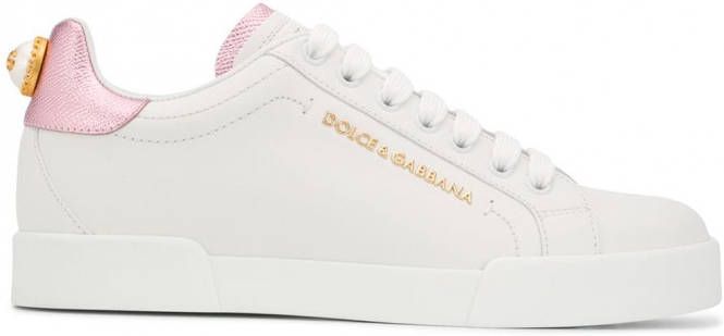Dolce & Gabbana Portofino sneakers met imitatieparels Wit