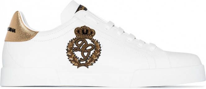 Dolce & Gabbana Portofino sneakers met logo Wit