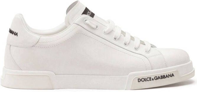 Dolce & Gabbana Portofino sneakers met logo Wit
