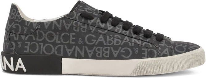 Dolce & Gabbana Portofino sneakers met logoprint Grijs