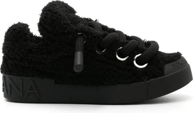 Dolce & Gabbana Portofino sneakers van badstof Zwart