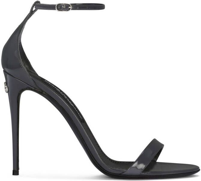 Dolce & Gabbana KIM DOLCE&GABBANA 105mm lakleren sandalen Zwart