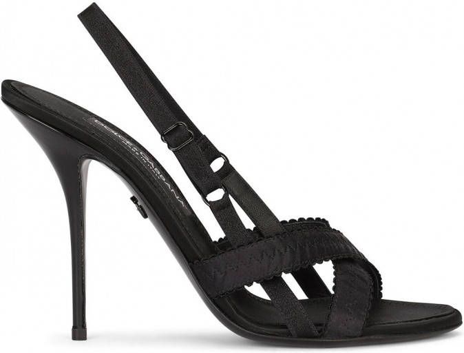 Dolce & Gabbana 105mm sandalen met gekruiste bandjes Zwart