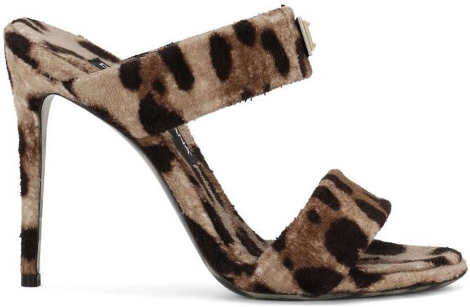 Dolce & Gabbana KIM sandalen met luipaardprint Bruin