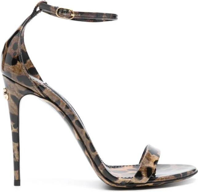 Dolce & Gabbana Sandalen met luipaardprint Zwart