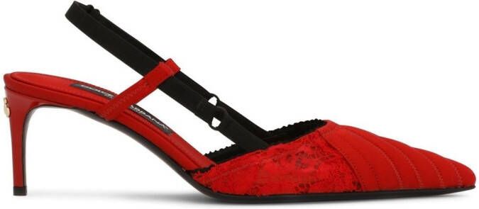 Dolce & Gabbana Satijnen slingback pumps Rood