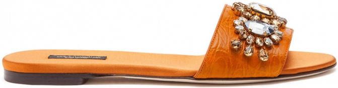 Dolce & Gabbana Sandalen verfraaid met kristal Oranje