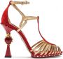 Dolce & Gabbana 105 mm suède sandalen met bewerkte hak Rood - Thumbnail 1