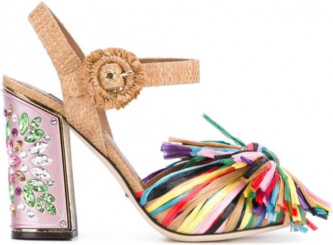 Dolce & Gabbana Sierlijke versierde sandalen Roze