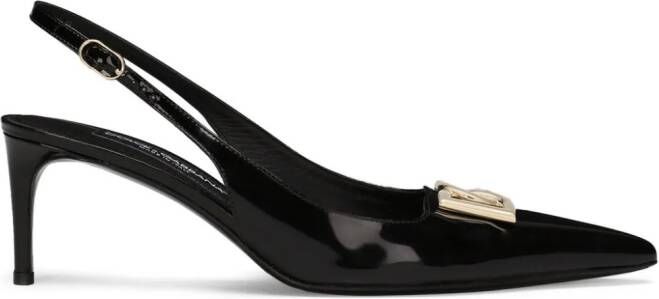 Dolce & Gabbana Slingback pumps met logo Zwart