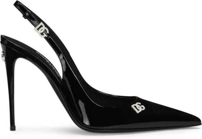 Dolce & Gabbana Slingback pumps met logoplakkaat Zwart