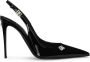 Dolce & Gabbana Slingback pumps met logoplakkaat Zwart - Thumbnail 1