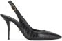 Dolce & Gabbana Slingback pumps met slangenleer-effect Zwart - Thumbnail 1