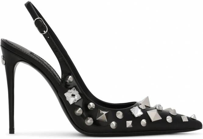 Dolce & Gabbana Slingback pumps met studs Zwart