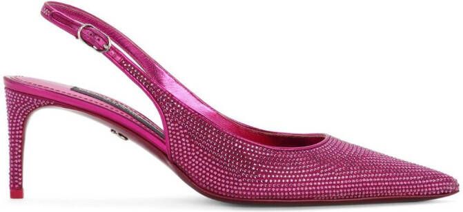 Dolce & Gabbana 60 mm slingback pumps met stras Roze
