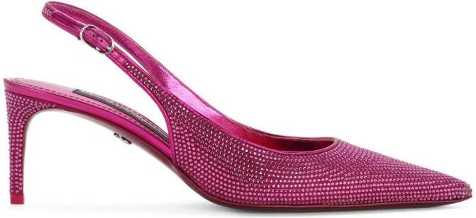 Dolce & Gabbana Slingback pumps verfraaid met stras Roze