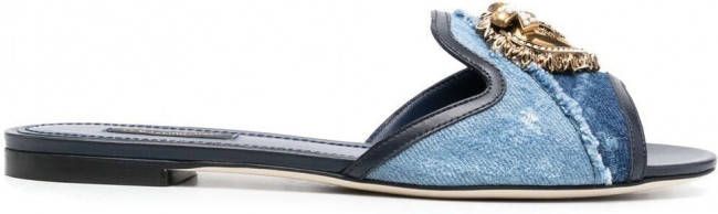 Dolce & Gabbana Slip-on sandalen Blauw