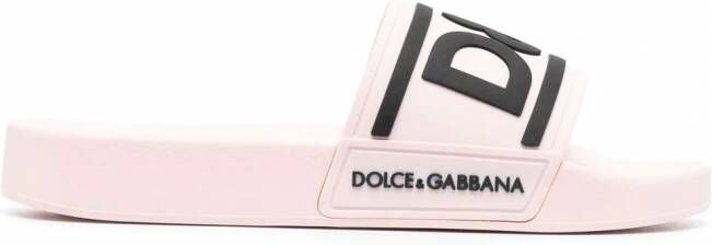 Dolce & Gabbana Slippers met logoprint Roze