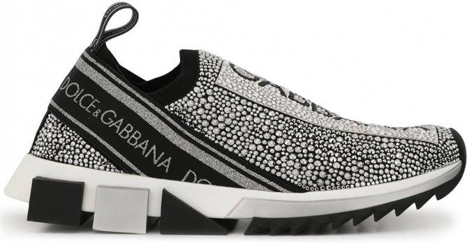 Dolce & Gabbana Sorrento sneakers met kristallen Zwart