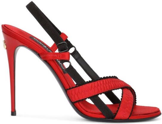 Dolce & Gabbana 105mm sandalen met gekruiste bandjes Rood