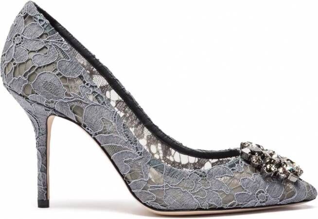 Dolce & Gabbana Taormina pumps met kristal Grijs