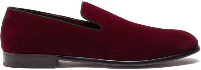 Dolce & Gabbana Fluwelen slippers Rood