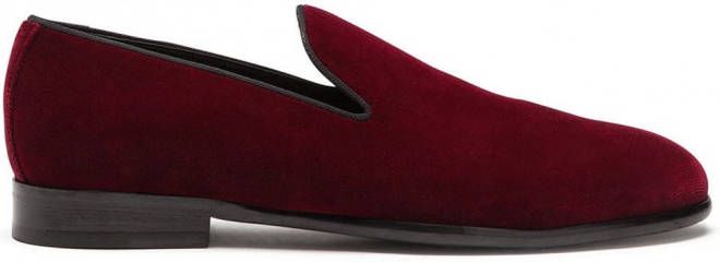 Dolce & Gabbana Fluwelen slippers Rood