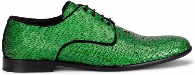 Dolce & Gabbana Veterschoenen verfraaid met pailletten Groen