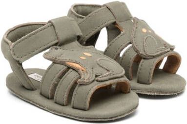 Donsje Cargot suède sandalen Groen