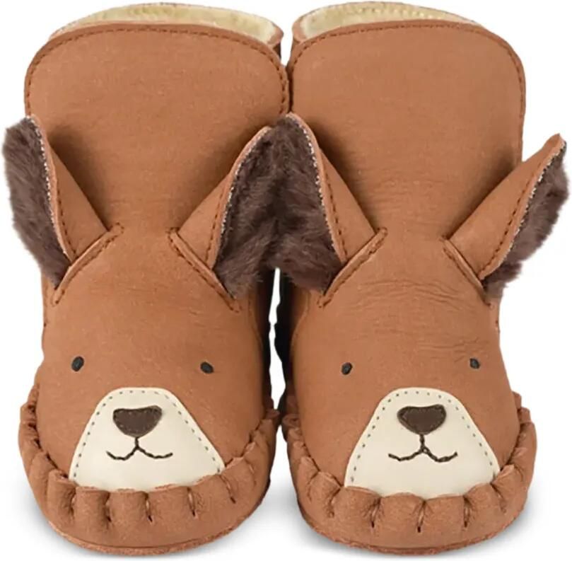 Donsje Kapi babyschoentjes met klittenband en dieren-detail Bruin - Foto 2