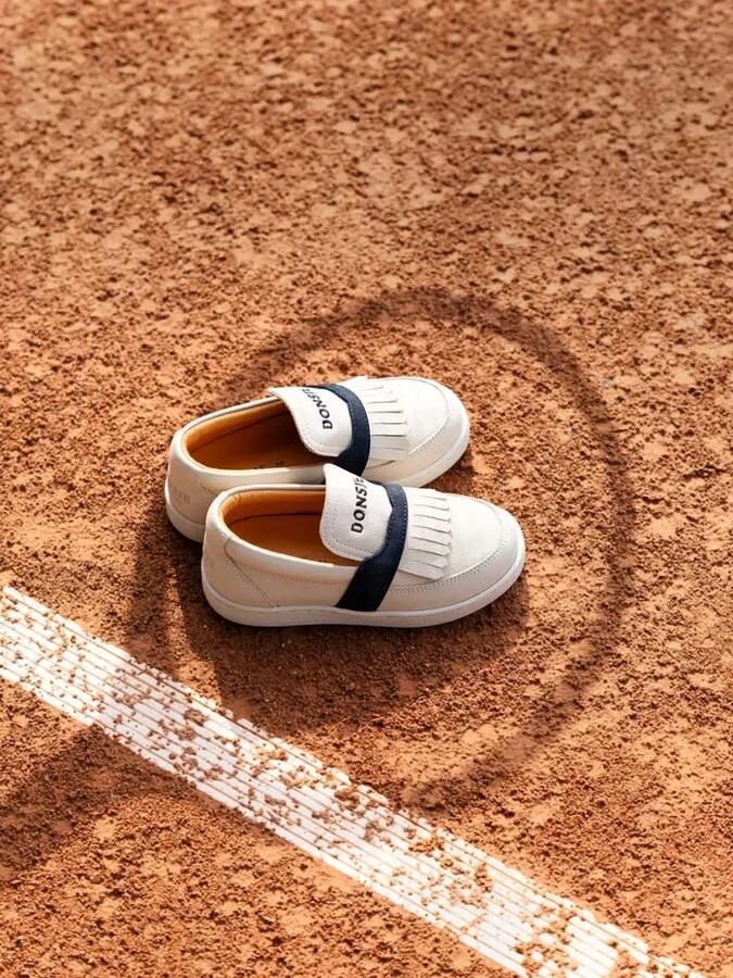 Donsje Kieran leren loafers met franje Beige - Foto 4