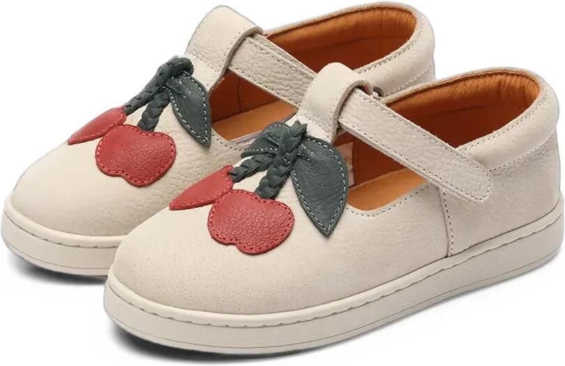 Donsje Loafers met bandje en kersen-applicatie Beige - Foto 2